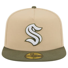 Seattle Kraken New Era Color Pack Two-Tone 59FIFTY A-Frame Fitted Hat - Tan/Olive - NHL 202715431