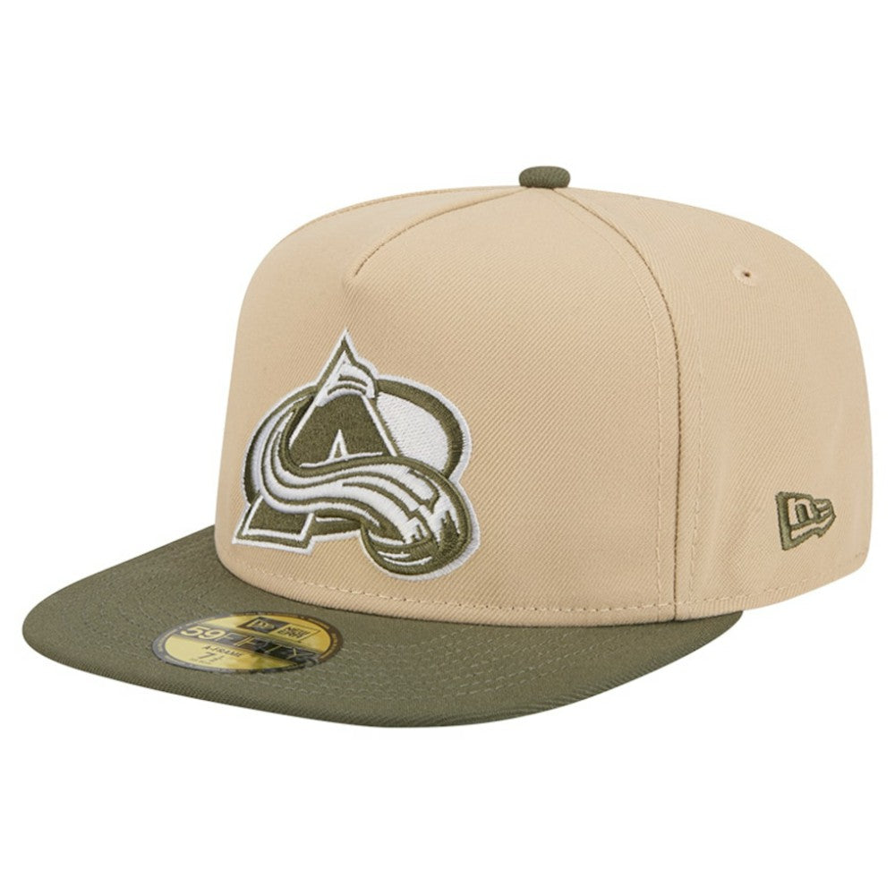 Colorado Avalanche New Era Color Pack Two-Tone 59FIFTY A-Frame Fitted Hat - Tan/Olive - NHL 202715432