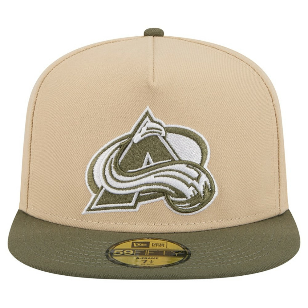 Colorado Avalanche New Era Color Pack Two-Tone 59FIFTY A-Frame Fitted Hat - Tan/Olive - NHL 202715432