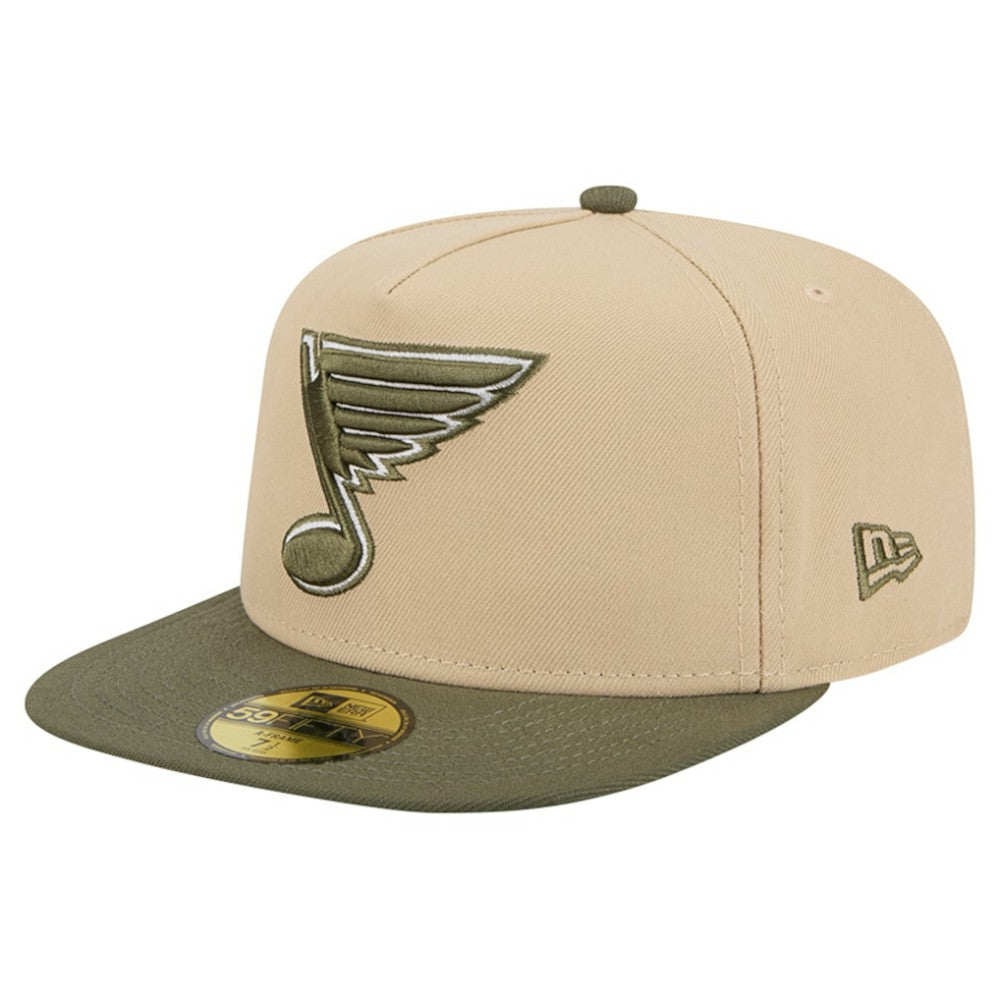 St. Louis Blues New Era Color Pack Two-Tone 59FIFTY A-Frame Fitted Hat - Tan/Olive - NHL 202715434