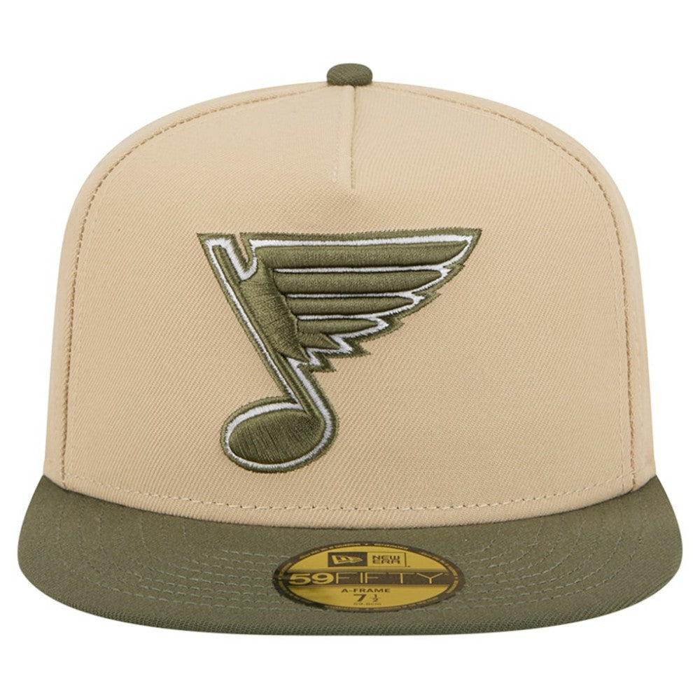 St. Louis Blues New Era Color Pack Two-Tone 59FIFTY A-Frame Fitted Hat - Tan/Olive - NHL 202715434