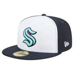 Seattle Kraken New Era Repeat Two-Tone 59FIFTY Fitted Hat - White/Deep Sea Blue - NHL 202715475