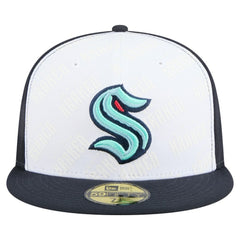 Seattle Kraken New Era Repeat Two-Tone 59FIFTY Fitted Hat - White/Deep Sea Blue - NHL 202715475