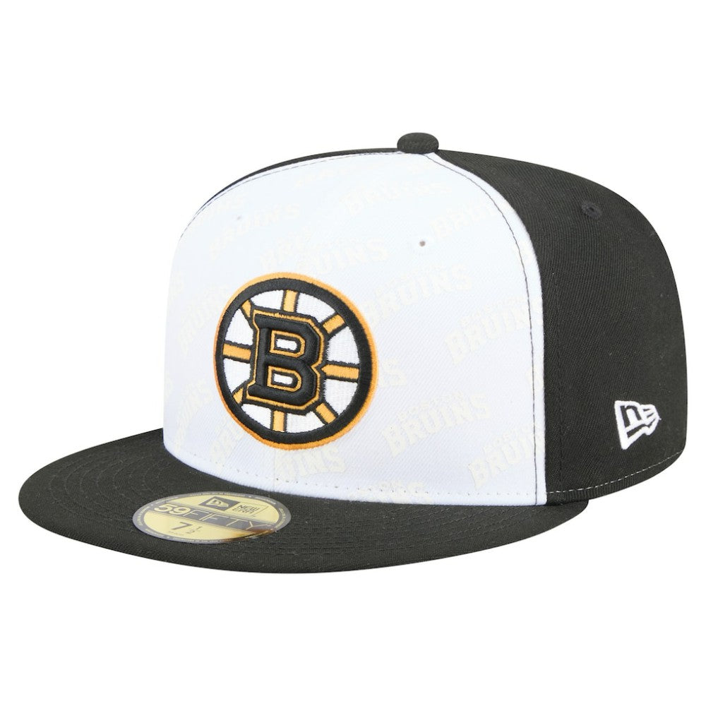Boston Bruins New Era Repeat Two-Tone 59FIFTY Fitted Hat - White/Black - NHL 202715492