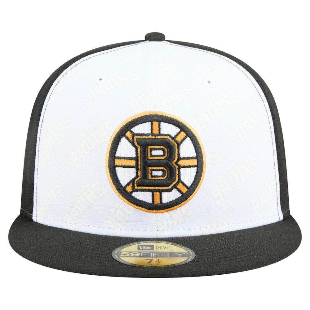 Boston Bruins New Era Repeat Two-Tone 59FIFTY Fitted Hat - White/Black - NHL 202715492