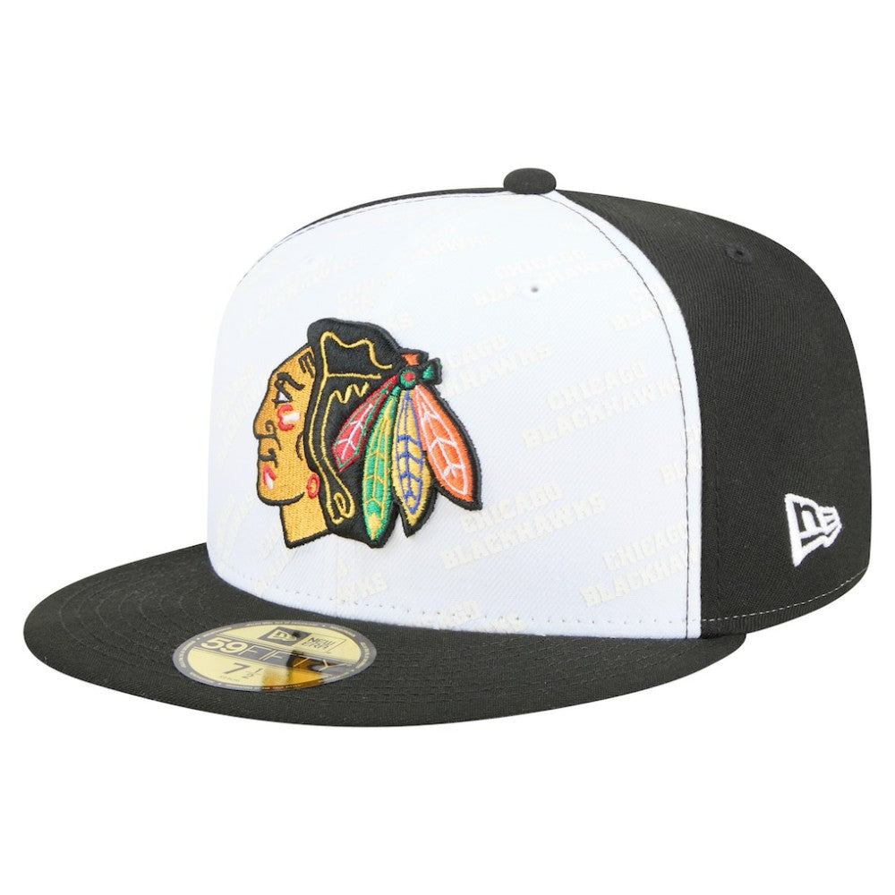 Chicago Blackhawks New Era Repeat Two-Tone 59FIFTY Fitted Hat - White/Black - NHL 202715494