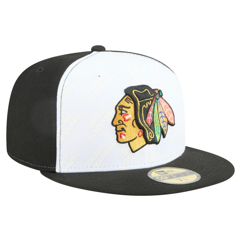 Chicago Blackhawks New Era Repeat Two-Tone 59FIFTY Fitted Hat - White/Black - NHL 202715494