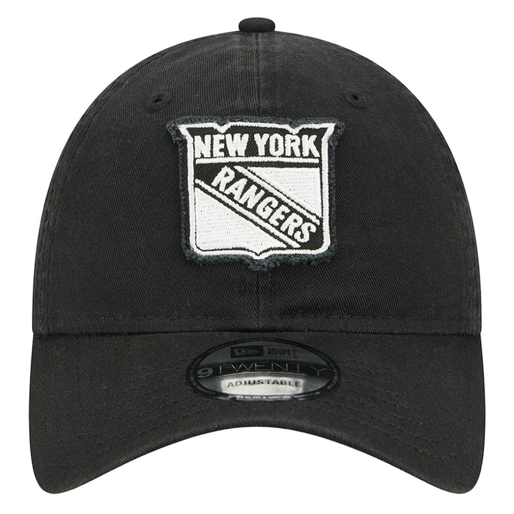 New York Rangers New Era Stamp Fabric Applique 9TWENTY Adjustable Hat - Black - NHL 202715517
