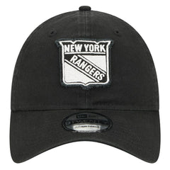 New York Rangers New Era Stamp Fabric Applique 9TWENTY Adjustable Hat - Black - NHL 202715517