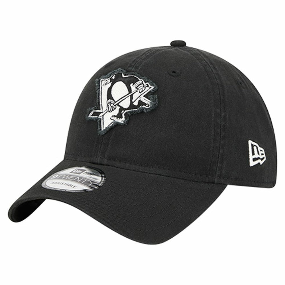 Pittsburgh Penguins New Era Stamp Fabric Applique 9TWENTY Adjustable Hat - Black - NHL 202715519