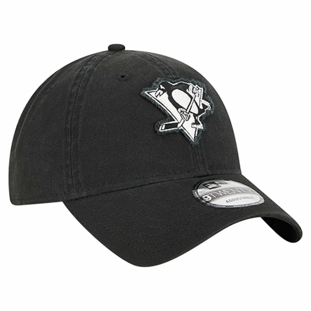 Pittsburgh Penguins New Era Stamp Fabric Applique 9TWENTY Adjustable Hat - Black - NHL 202715519