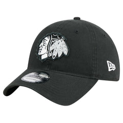 Chicago Blackhawks New Era Stamp Fabric Applique 9TWENTY Adjustable Hat - Black - NHL 202715523