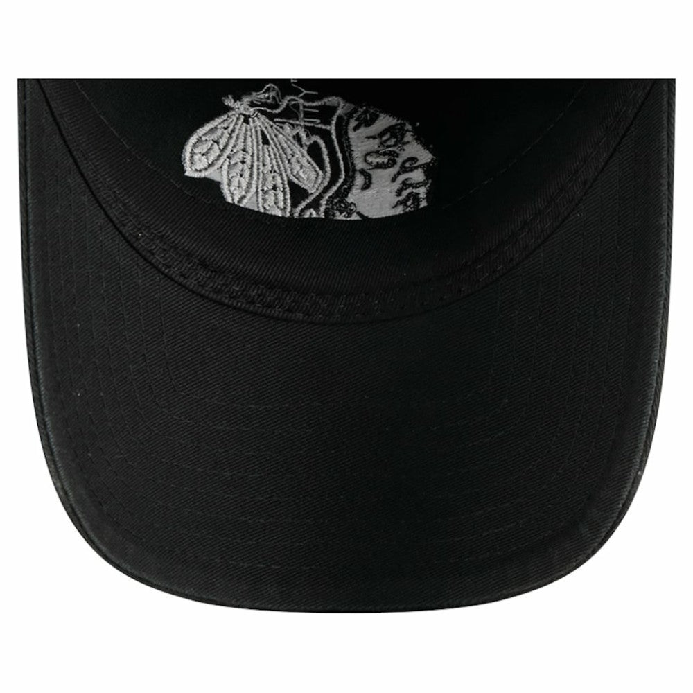 Chicago Blackhawks New Era Stamp Fabric Applique 9TWENTY Adjustable Hat - Black - NHL 202715523