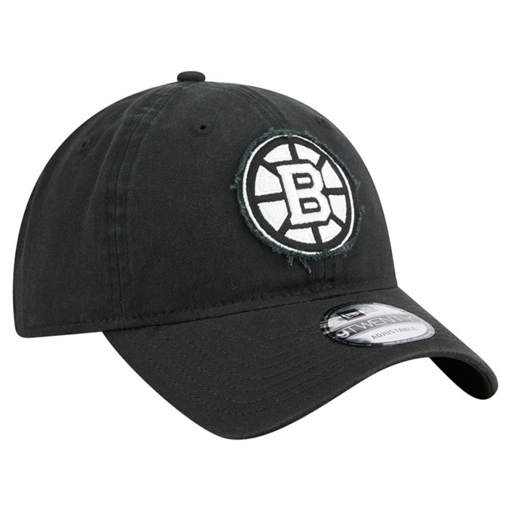 Boston Bruins New Era Stamp Fabric Applique 9TWENTY Adjustable Hat - Black - NHL 202715524