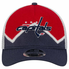 Washington Capitals New Era Hockey Sock 9FORTY A-Frame M-Crown Adjustable Trucker Hat - Navy/Red - NHL 202715527