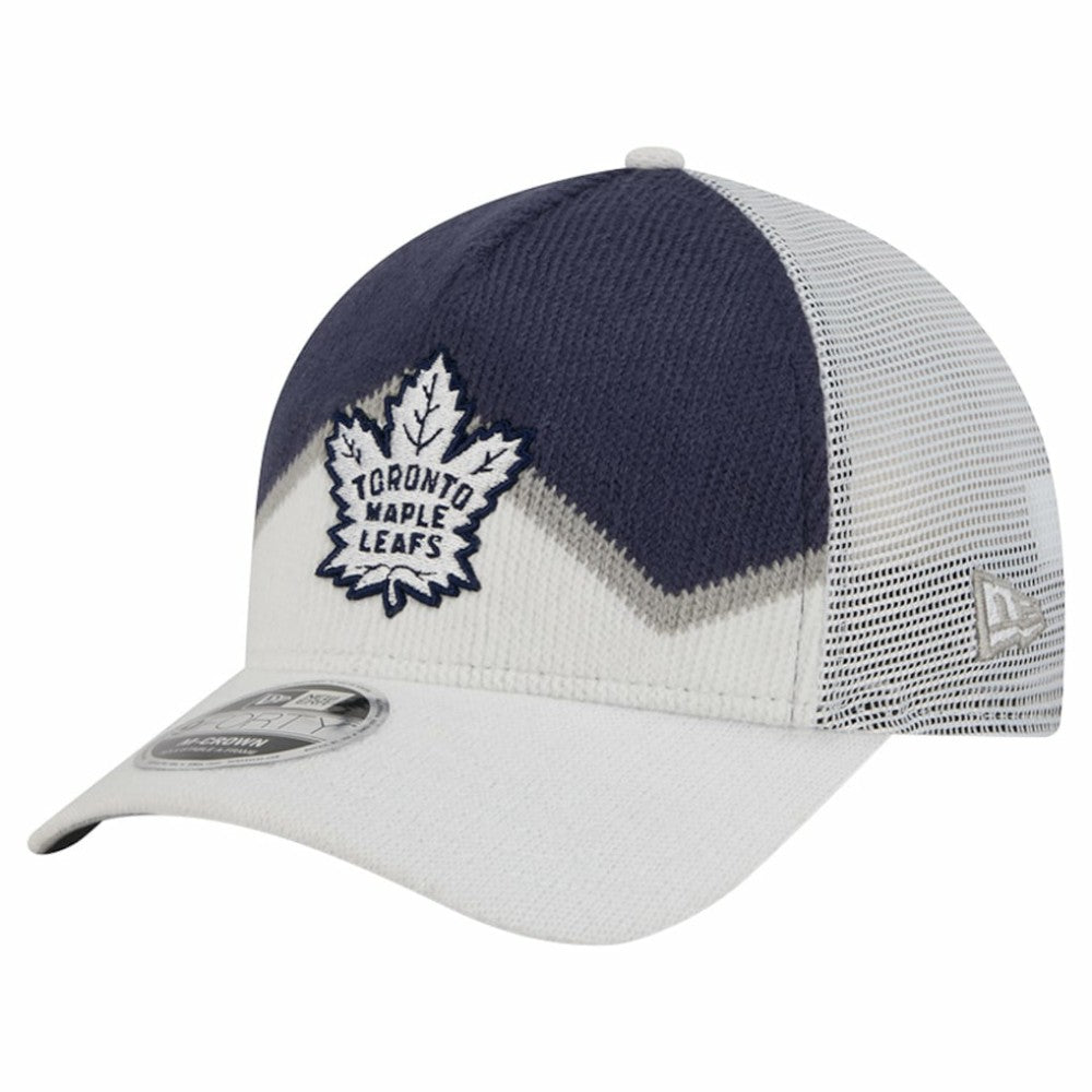 Toronto Maple Leafs New Era Hockey Sock 9FORTY A-Frame M-Crown Adjustable Trucker Hat - White/Blue - NHL 202715532