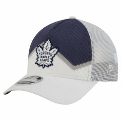 Toronto Maple Leafs New Era Hockey Sock 9FORTY A-Frame M-Crown Adjustable Trucker Hat - White/Blue - NHL 202715532