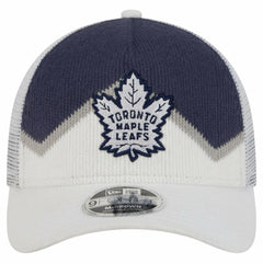 Toronto Maple Leafs New Era Hockey Sock 9FORTY A-Frame M-Crown Adjustable Trucker Hat - White/Blue - NHL 202715532