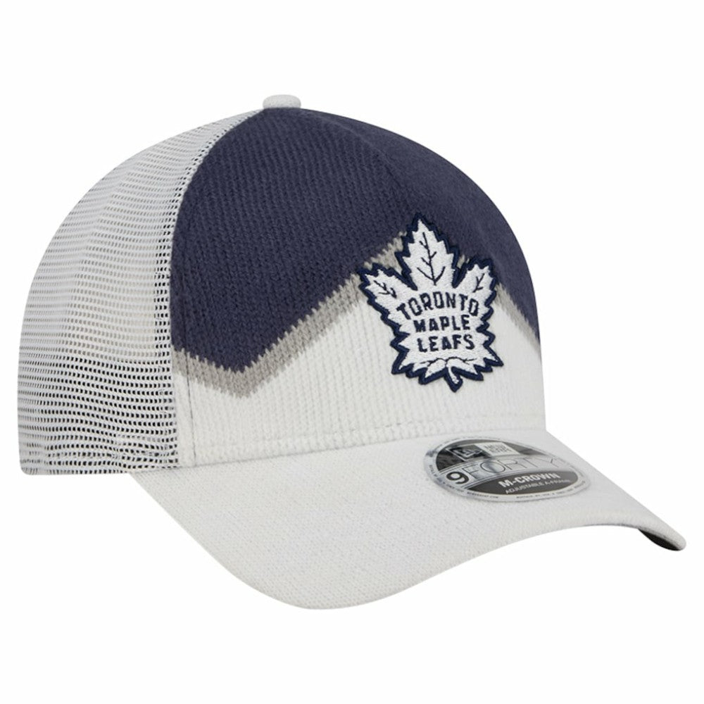 Toronto Maple Leafs New Era Hockey Sock 9FORTY A-Frame M-Crown Adjustable Trucker Hat - White/Blue - NHL 202715532