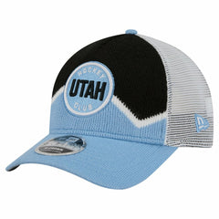 Utah Mammoth New Era Hockey Sock 9FORTY A-Frame M-Crown Adjustable Trucker Hat - Light Blue/Black - NHL 202715533