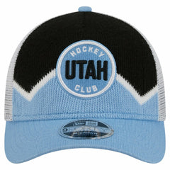 Utah Mammoth New Era Hockey Sock 9FORTY A-Frame M-Crown Adjustable Trucker Hat - Light Blue/Black - NHL 202715533