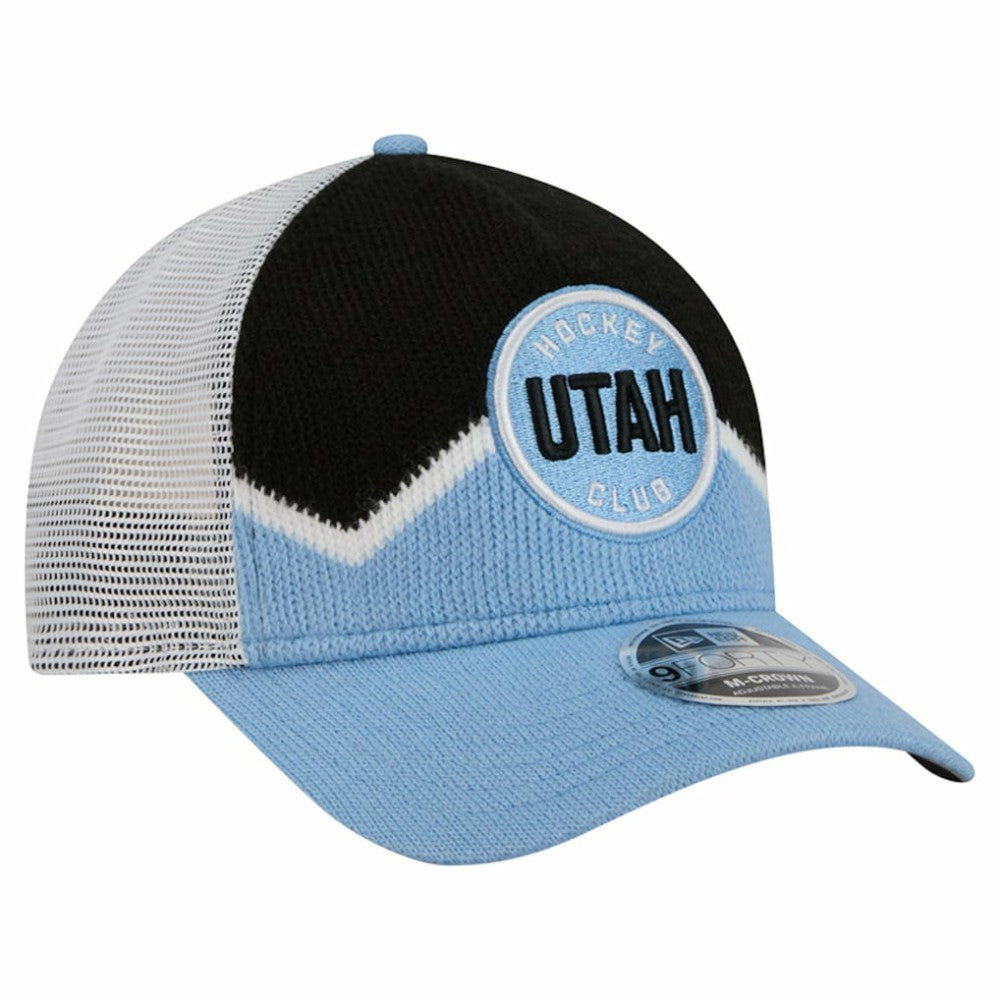 Utah Mammoth New Era Hockey Sock 9FORTY A-Frame M-Crown Adjustable Trucker Hat - Light Blue/Black - NHL 202715533