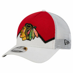 Chicago Blackhawks New Era Hockey Sock 9FORTY A-Frame M-Crown Adjustable Trucker Hat - White/Red - NHL 202715538