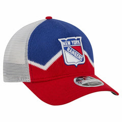 New York Rangers New Era Hockey Sock 9FORTY A-Frame M-Crown Adjustable Trucker Hat - Red/Blue - NHL 202715540