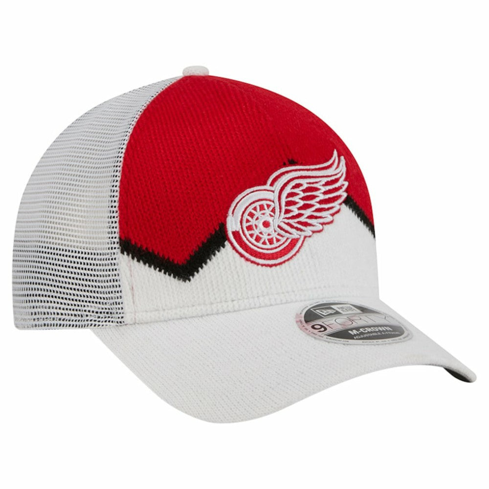 Detroit Red Wings New Era Hockey Sock 9FORTY A-Frame M-Crown Adjustable Trucker Hat - White/Red - NHL 202715543