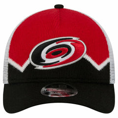 Carolina Hurricanes New Era Hockey Sock 9FORTY A-Frame M-Crown Adjustable Trucker Hat - Black/Red - NHL 202715548