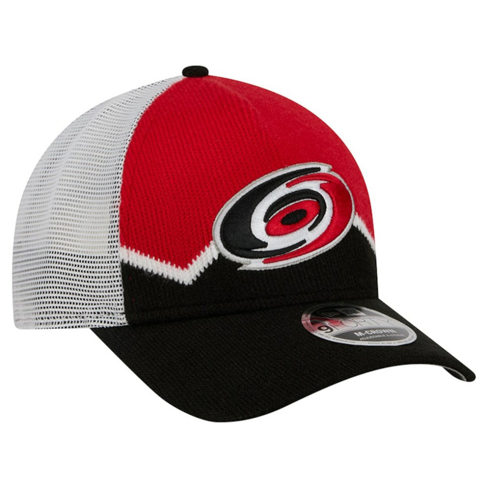Carolina Hurricanes New Era Hockey Sock 9FORTY A-Frame M-Crown Adjustable Trucker Hat - Black/Red - NHL 202715548