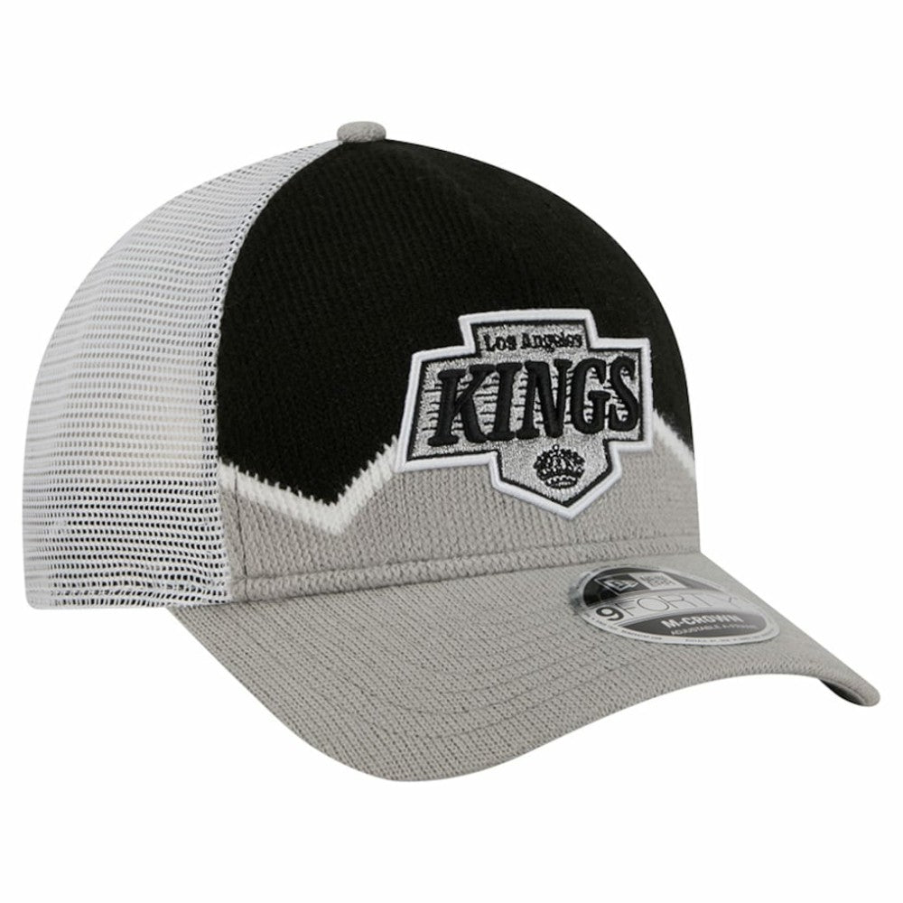 Los Angeles Kings New Era Hockey Sock 9FORTY A-Frame M-Crown Adjustable Trucker Hat - Silver/Black - NHL 202715550