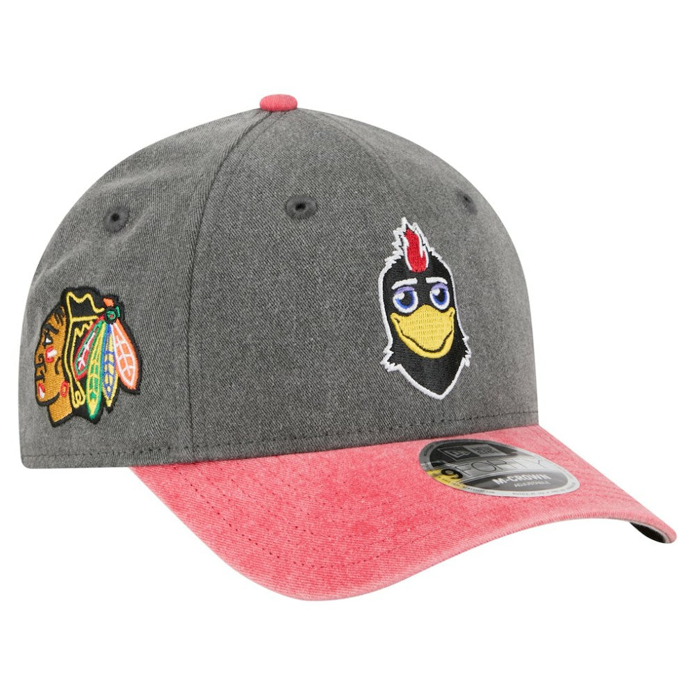 Chicago Blackhawks New Era Mascot 2-Tone 9FORTY Adjustable Hat - Black/Red - NHL 202715563