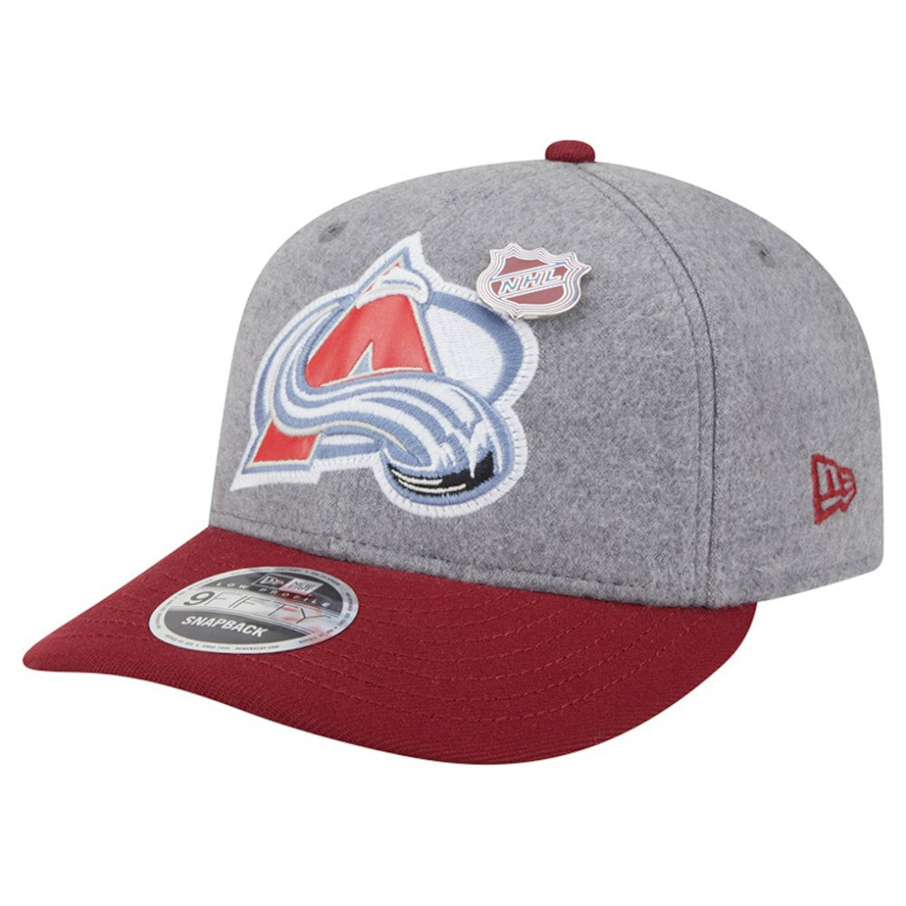 Colorado Avalanche New Era Wool Pin Low Profile 9FIFTY Snapback Hat - Gray/Burgundy - NHL 202715569