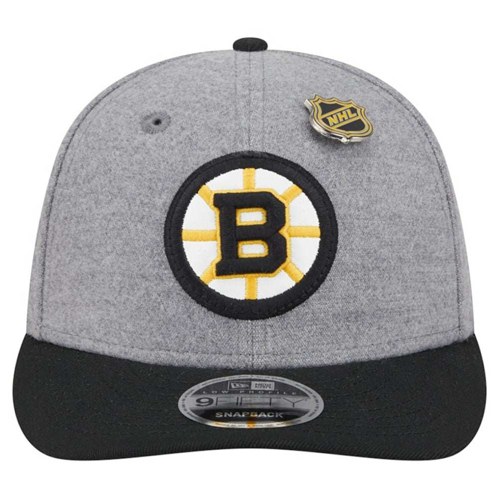 Boston Bruins New Era Wool Pin Low Profile 9FIFTY Snapback Hat - Gray/Black - NHL 202715571