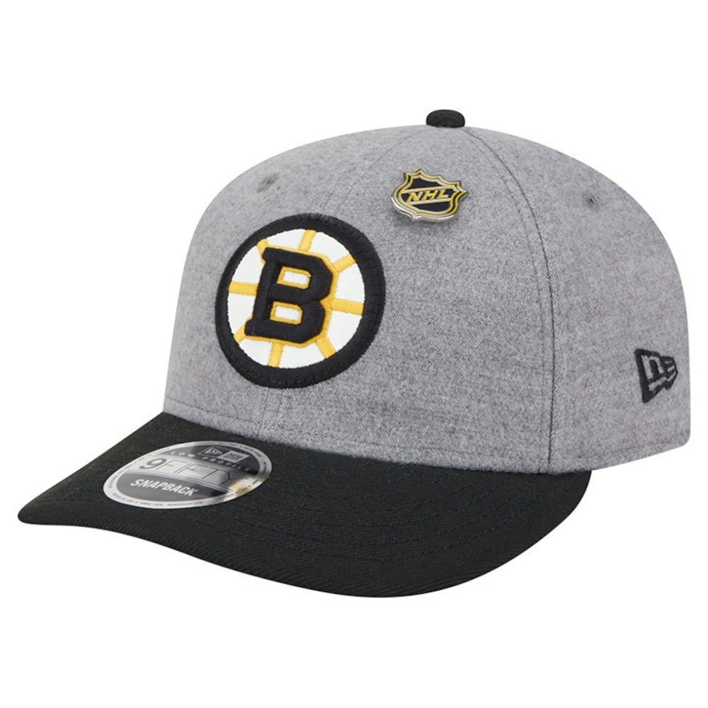 Boston Bruins New Era Wool Pin Low Profile 9FIFTY Snapback Hat - Gray/Black - NHL 202715571