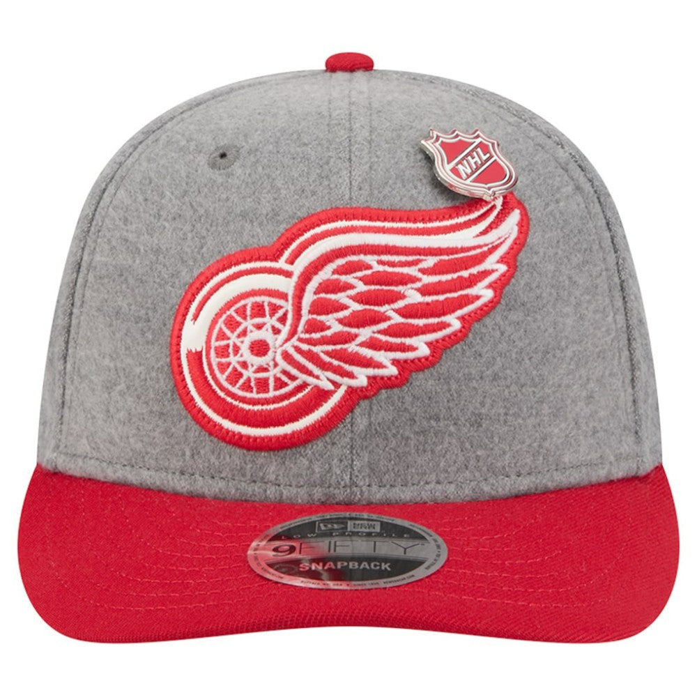 Detroit Red Wings New Era Wool Pin Low Profile 9FIFTY Snapback Hat - Gray/Red - NHL 202715574