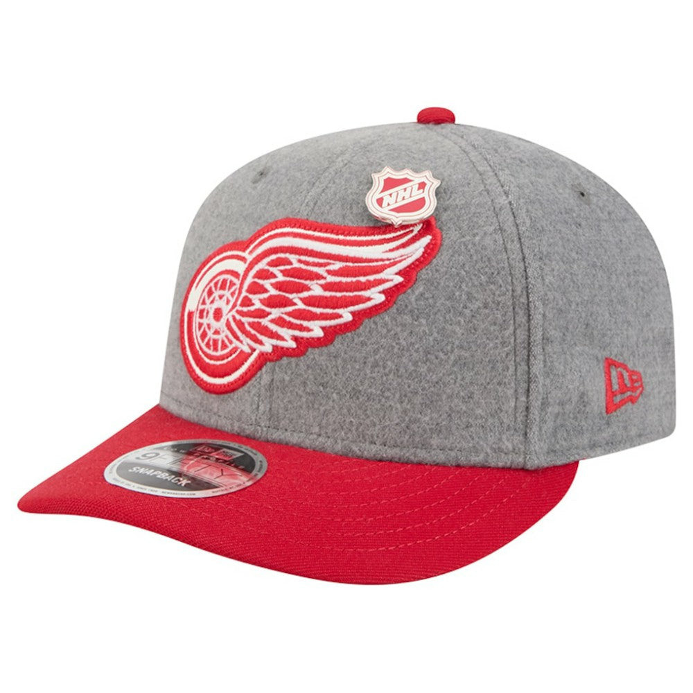Detroit Red Wings New Era Wool Pin Low Profile 9FIFTY Snapback Hat - Gray/Red - NHL 202715574