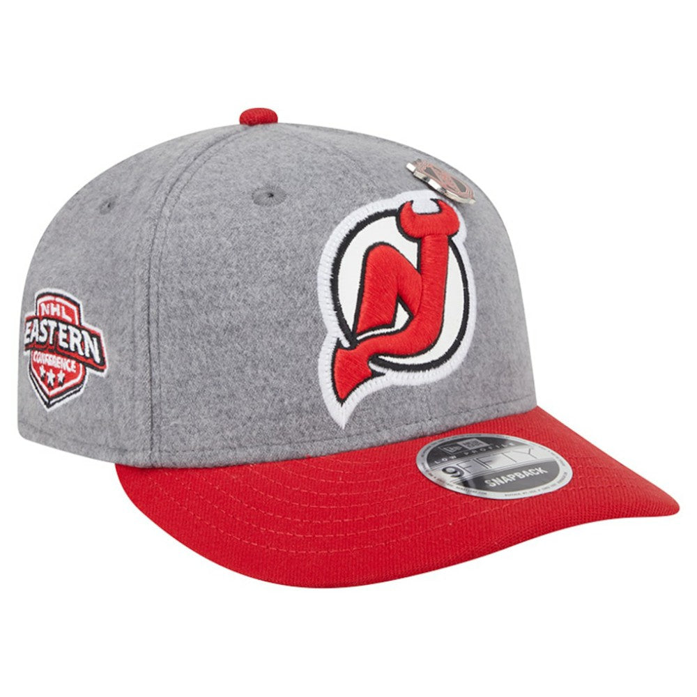 New Jersey Devils New Era Wool Pin Low Profile 9FIFTY Snapback Hat - Gray/Red - NHL 202715576