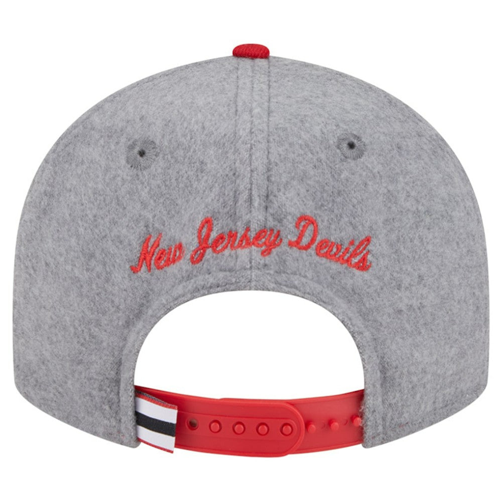 New Jersey Devils New Era Wool Pin Low Profile 9FIFTY Snapback Hat - Gray/Red - NHL 202715576
