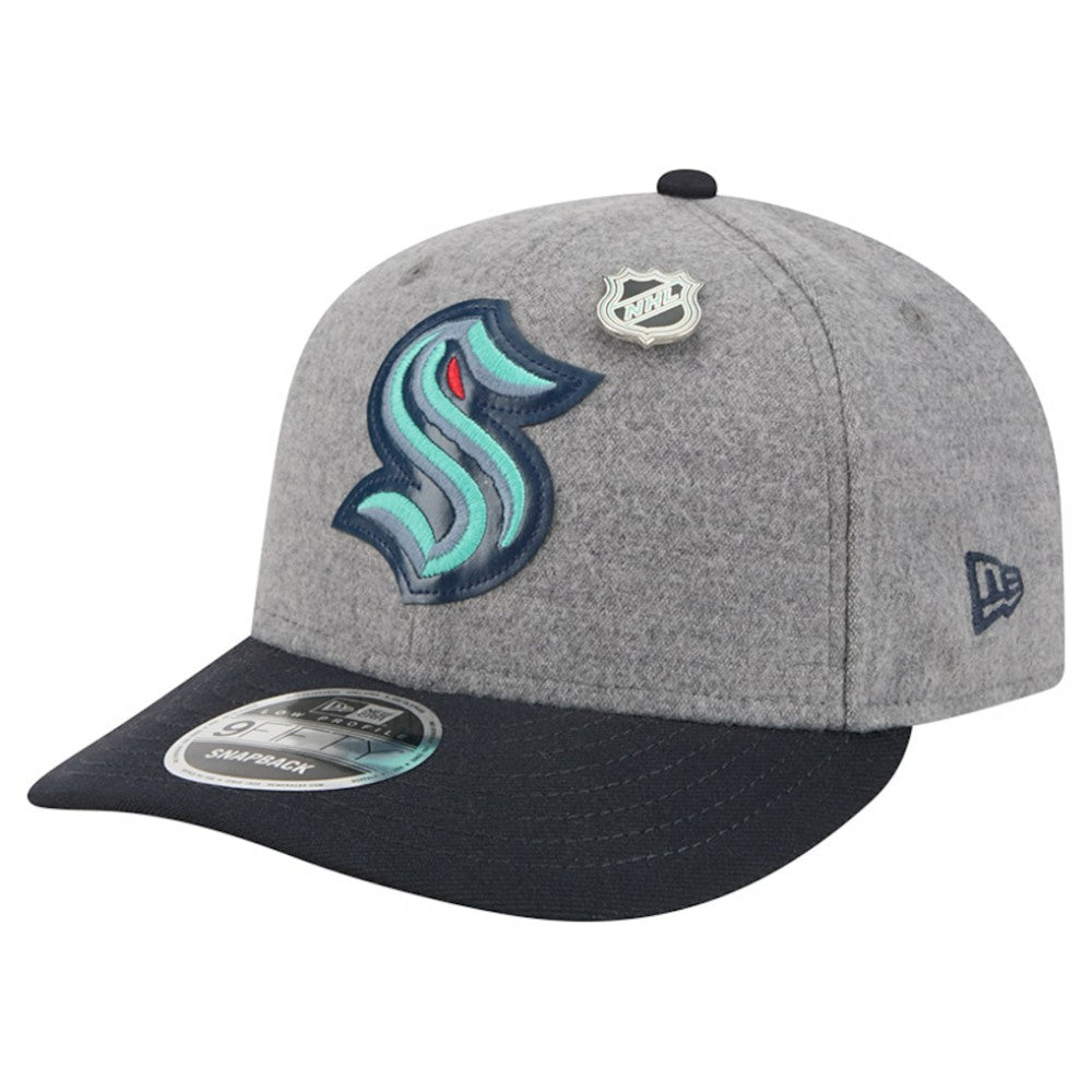 Seattle Kraken New Era Wool Pin Low Profile 9FIFTY Snapback Hat - Gray/Deep Sea Blue - NHL 202715578