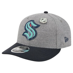 Seattle Kraken New Era Wool Pin Low Profile 9FIFTY Snapback Hat - Gray/Deep Sea Blue - NHL 202715578