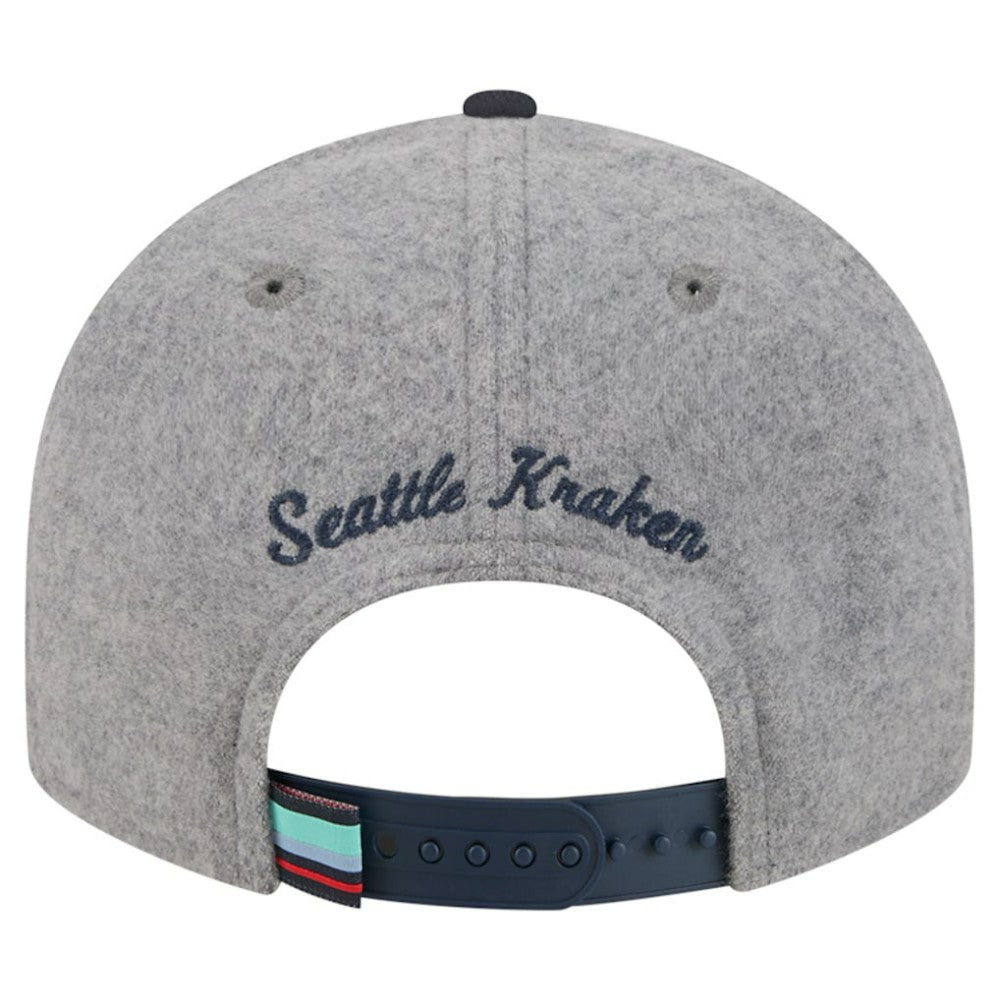 Seattle Kraken New Era Wool Pin Low Profile 9FIFTY Snapback Hat - Gray/Deep Sea Blue - NHL 202715578