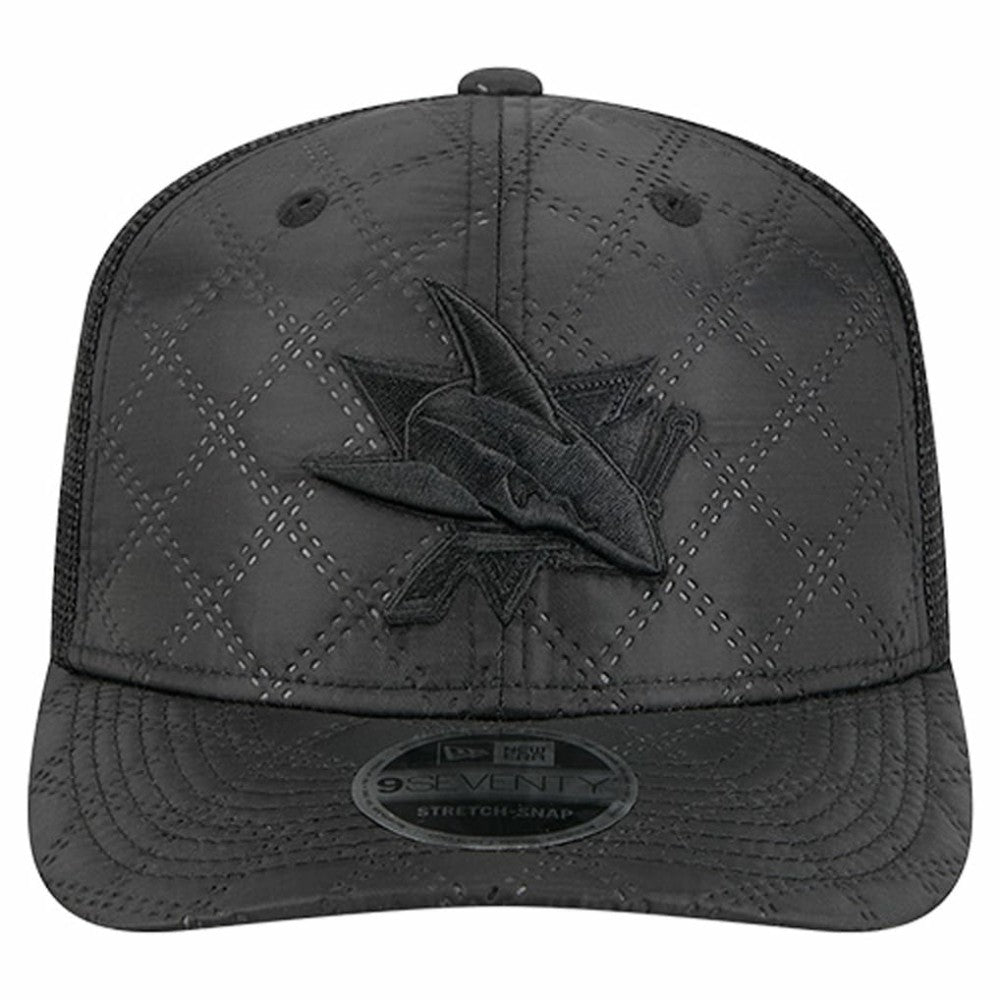 San Jose Sharks New Era Quilted Nylon 9SEVENTY Adjustable Trucker Hat - Black - NHL 202715661