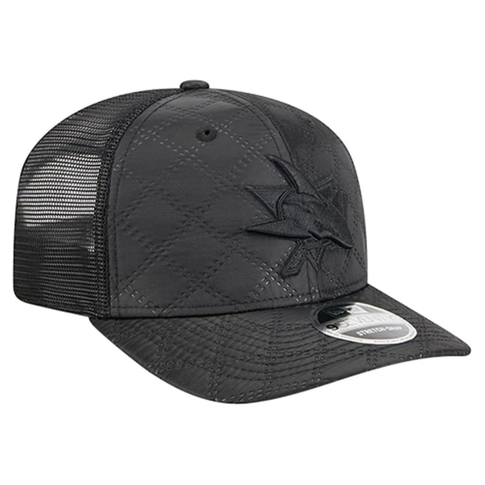 San Jose Sharks New Era Quilted Nylon 9SEVENTY Adjustable Trucker Hat - Black - NHL 202715661