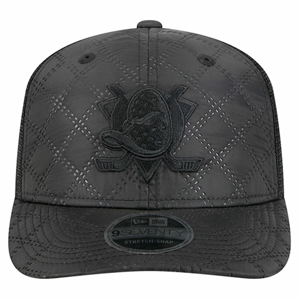 Anaheim Ducks New Era Quilted Nylon 9SEVENTY Adjustable Trucker Hat - Black - NHL 202715668