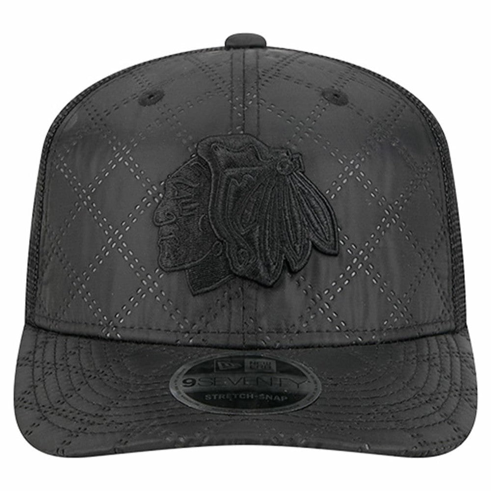 Chicago Blackhawks New Era Quilted Nylon 9SEVENTY Adjustable Trucker Hat - Black - NHL 202715672