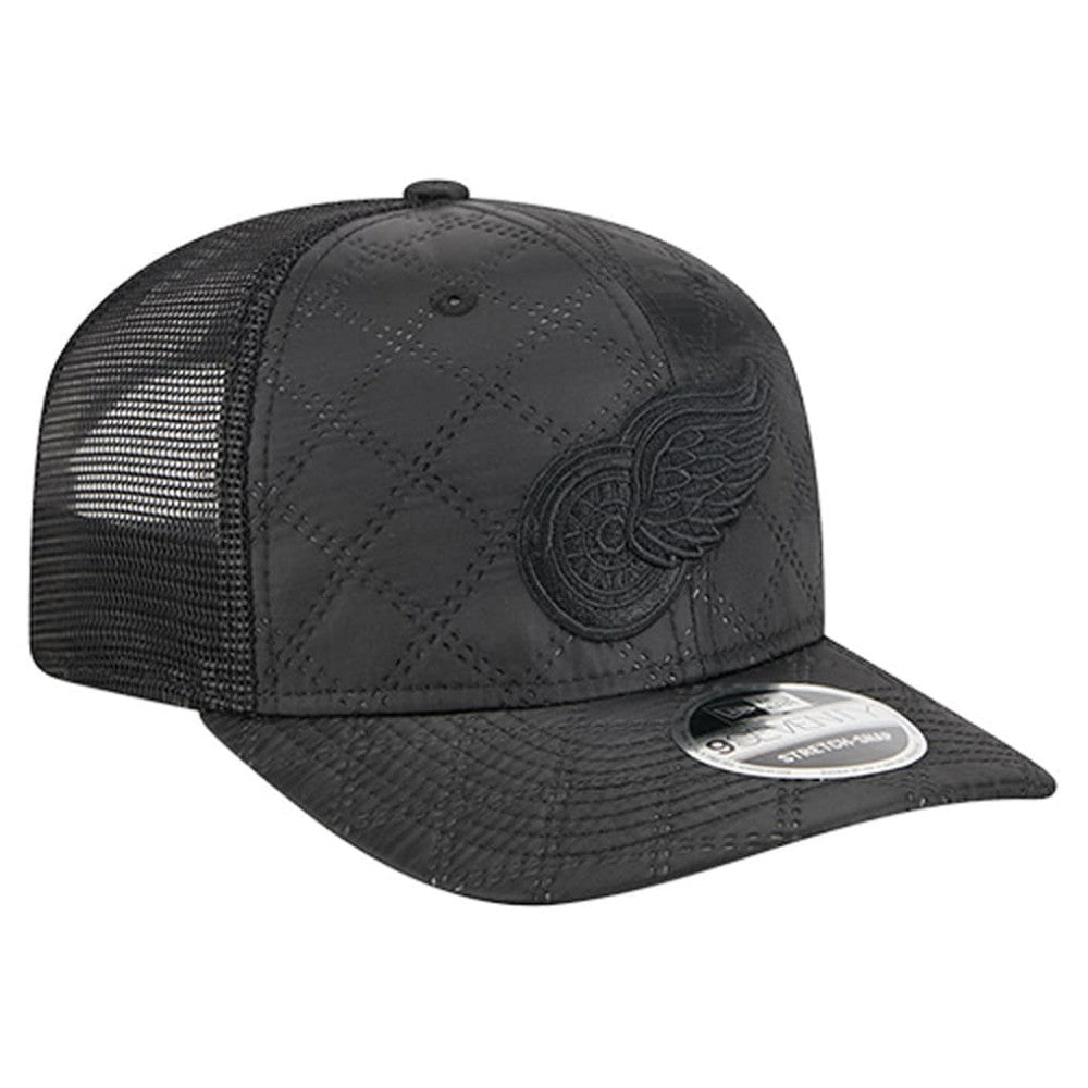 Detroit Red Wings New Era Quilted Nylon 9SEVENTY Adjustable Trucker Hat - Black - NHL 202715673