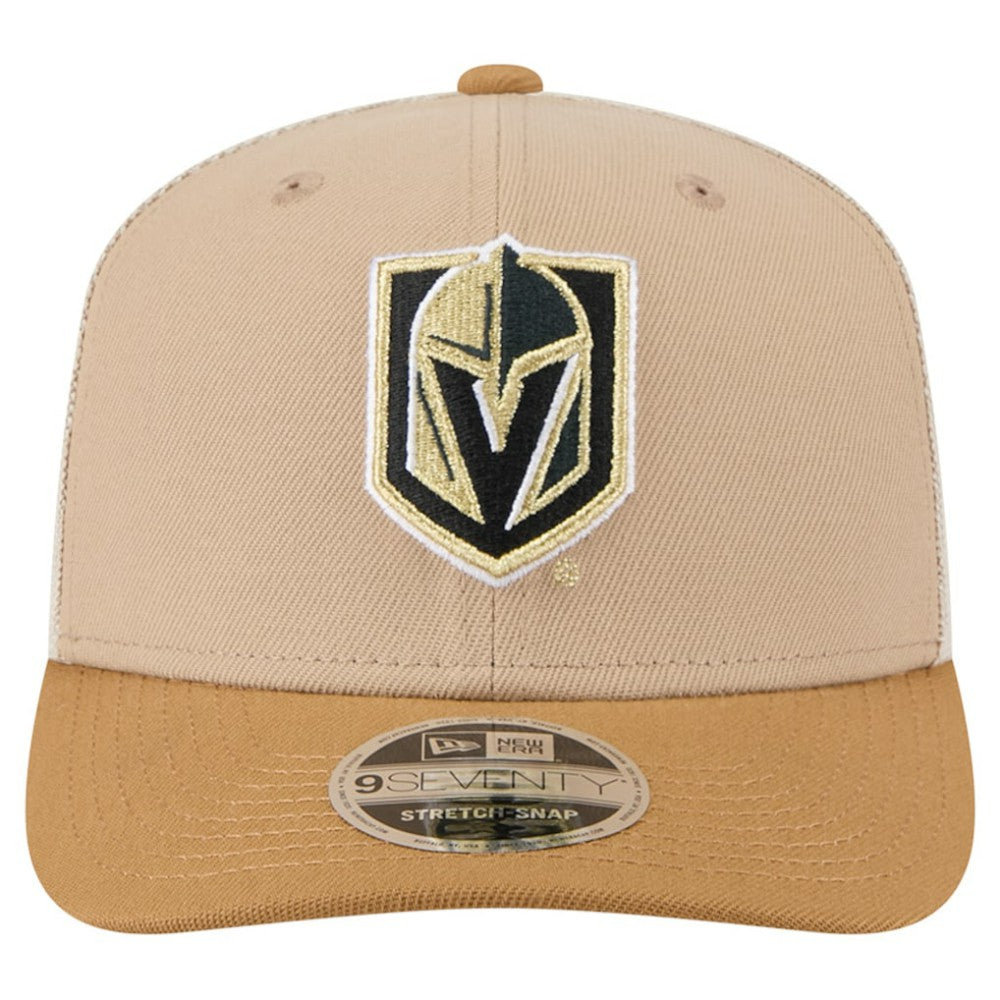 Vegas Golden Knights New Era Two-Tone Trucker 9SEVENTY Stretch Snap Adjustable Hat - Tan/Light Brown - NHL 202715687