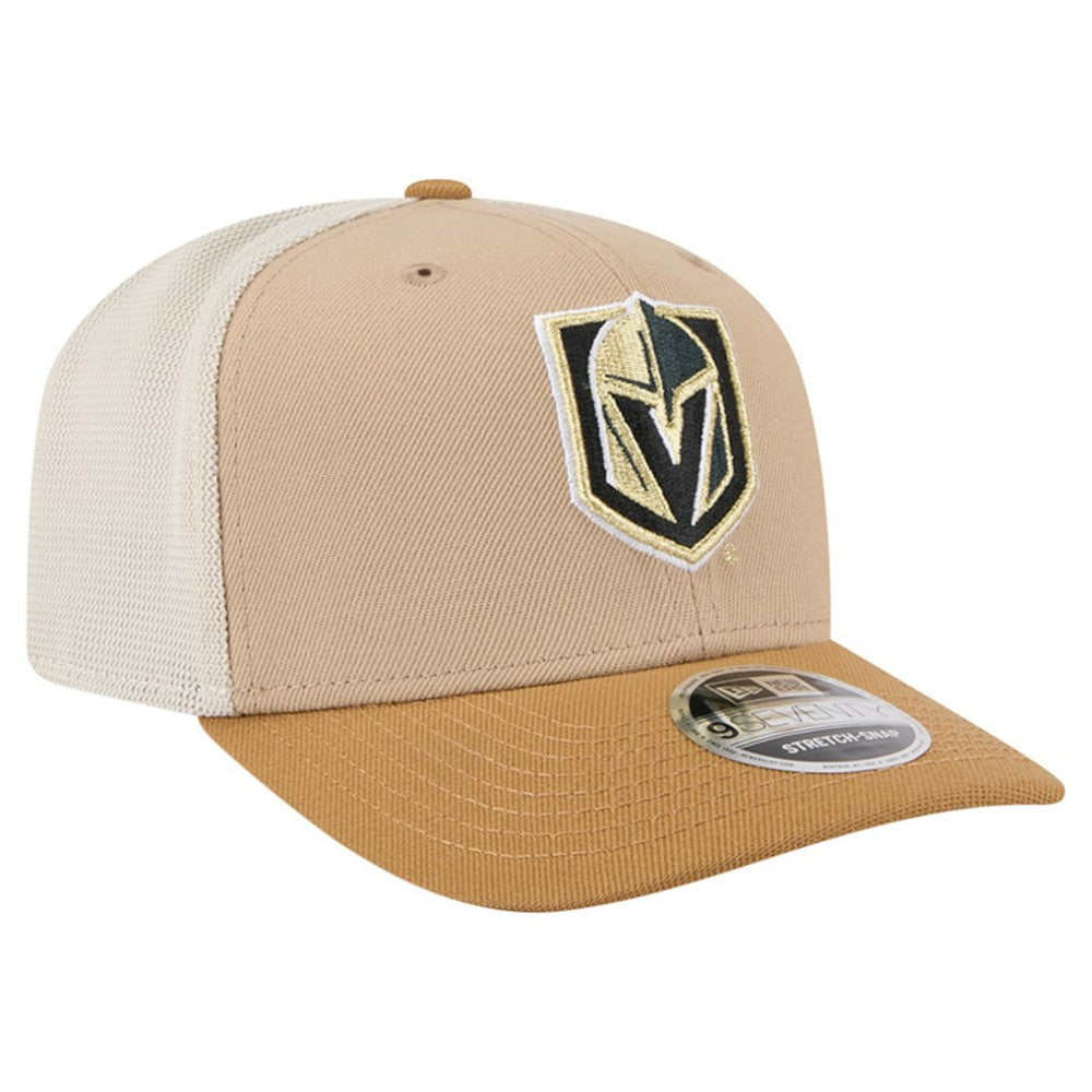 Vegas Golden Knights New Era Two-Tone Trucker 9SEVENTY Stretch Snap Adjustable Hat - Tan/Light Brown - NHL 202715687